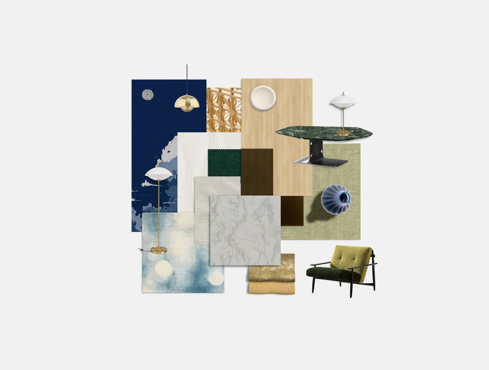 3D Material Board: Wabi Elegance - Modern, Japanese style