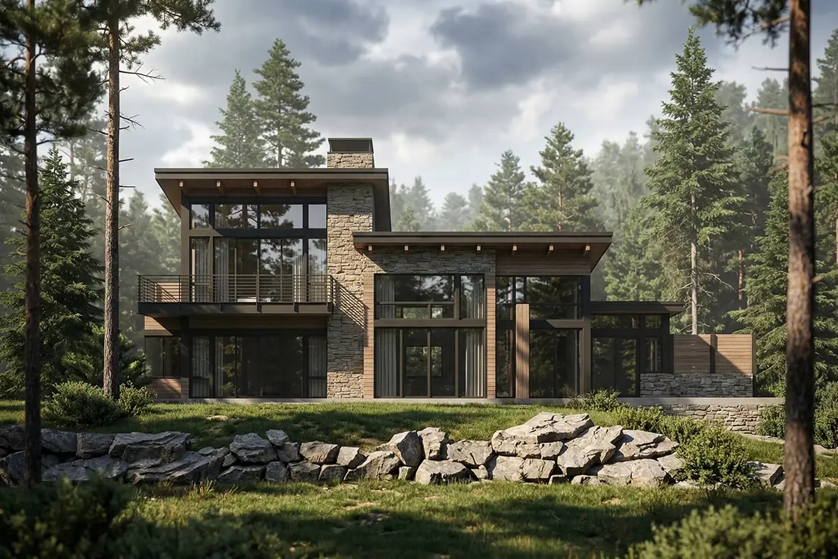 Photorealistic interior render generated from sketch